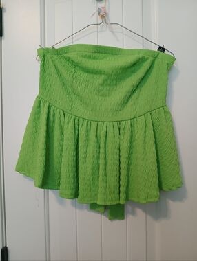 Forever 21 Lime Green Strapless Skater Top